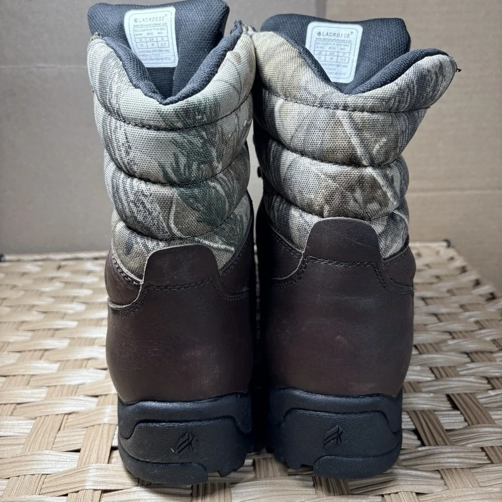 Lacrosse Big Country Boots Mens 12 Hunting Camo 800G Insulated Leather 8‎ Inch
